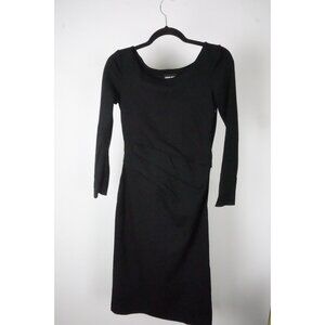 Giorgio Armani Solid Black Long Sleeve Dress Sz 2 38eu BRAND NEW